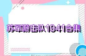 苏军游击队1941合集