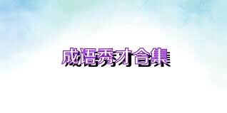 成语秀才合集